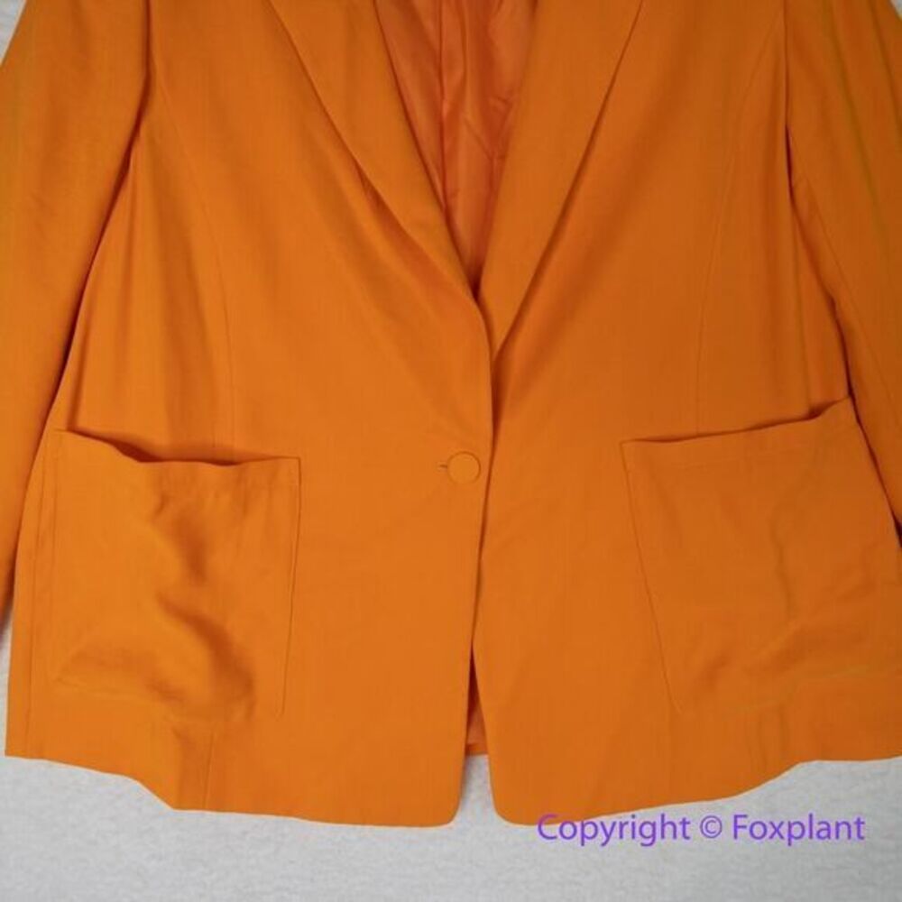 Eloquii Orange Long‎ Sleeve Blazer With Pockets Plus Size 14 - Picture 4 of 14
